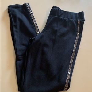 NWOT Black Leggings with bling stripe
